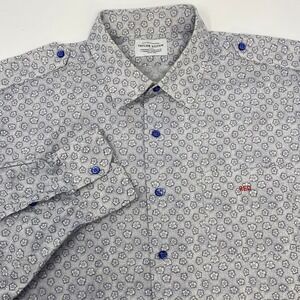 Taylor Stitch 2XL‎ Blue Flower Pattern Long Sleeve Button Up Shirt